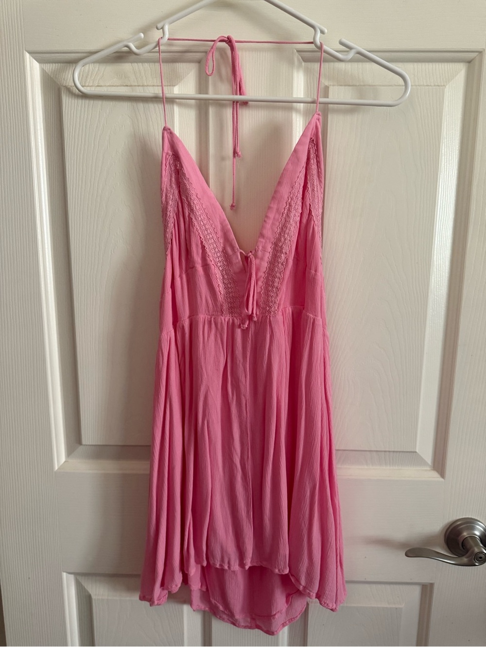 Dolls Kill dELiA*s Pink Lace-Trim Halter Slip Dress